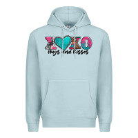 Blue Mist xoxo hugs and kisses valentines day Premium Hoodie - AdoDesignShop