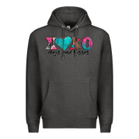 Charcoal Heather xoxo hugs and kisses valentines day Premium Hoodie - AdoDesignShop