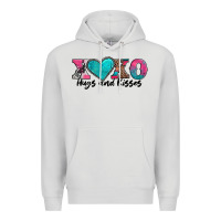 Dove Grey xoxo hugs and kisses valentines day Premium Hoodie - AdoDesignShop
