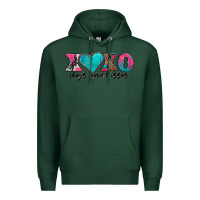 Sports Green xoxo hugs and kisses valentines day Premium Hoodie - AdoDesignShop