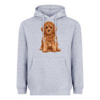 Heather Grey toy poodle Heavyweight Hoodie - RanaPortraitStore