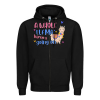 Black a whole llama learning going on Zipper Hoodie - MaliasSmallBusiness