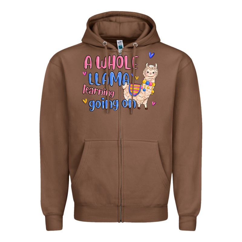 A Whole Llama Learning Going On Zipper Hoodie by MaliasSmallBusiness | Teevron