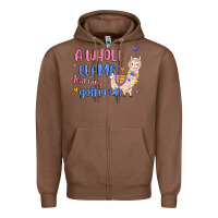 Chestnut a whole llama learning going on Zipper Hoodie - MaliasSmallBusiness