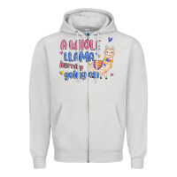 Dove Grey a whole llama learning going on Zipper Hoodie - MaliasSmallBusiness