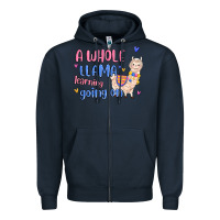 Navy a whole llama learning going on Zipper Hoodie - MaliasSmallBusiness