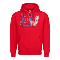Red a whole llama learning going on Zipper Hoodie - MaliasSmallBusiness