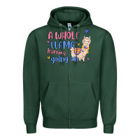 Sports Green a whole llama learning going on Zipper Hoodie - MaliasSmallBusiness