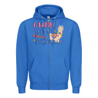 True Royal a whole llama learning going on Zipper Hoodie - MaliasSmallBusiness