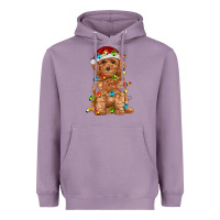 Lavender toy poodle with christmas lights Heavyweight Hoodie - RanaPortraitStore
