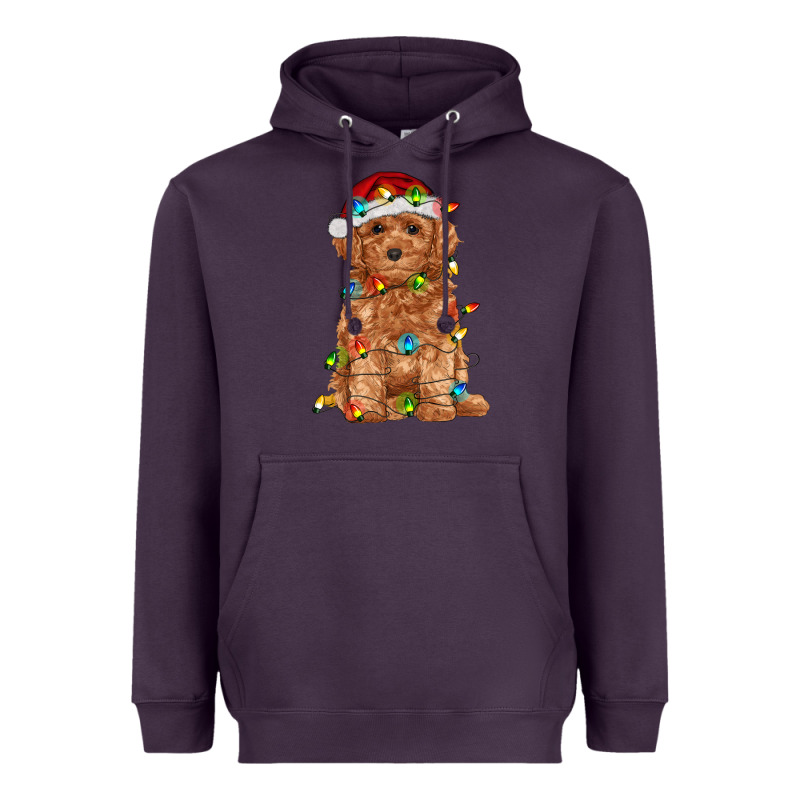 Toy Poodle With Christmas Lights Heavyweight Hoodie by RanaPortraitStore | Teevron