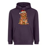 Plum toy poodle with christmas lights Heavyweight Hoodie - RanaPortraitStore