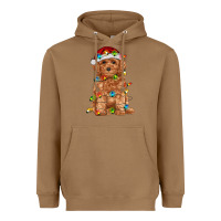 Toasted Coconut toy poodle with christmas lights Heavyweight Hoodie - RanaPortraitStore