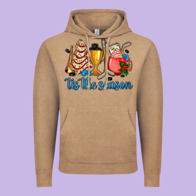 Tis The Season Hockey And Christmas Vintage Hoodie Designed By Adodesignshop
