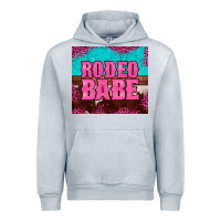 Heather Grey rodeo babe cowhide leopard turquoise Urban Hoodie - BarkalooDesign