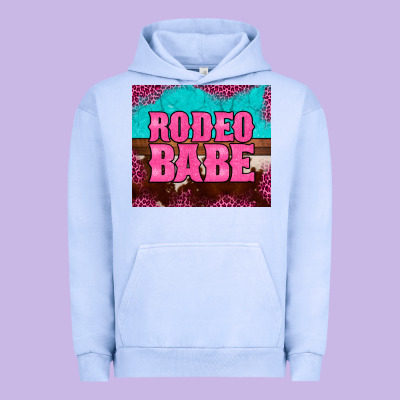 Rodeo Babe Cowhide Leopard Turquoise Urban Hoodie Designed By Barkaloodesign