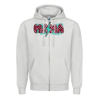 Dove Grey lightning bolt mama Zipper Hoodie - MaliasSmallBusiness