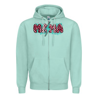 Seafoam lightning bolt mama Zipper Hoodie - MaliasSmallBusiness