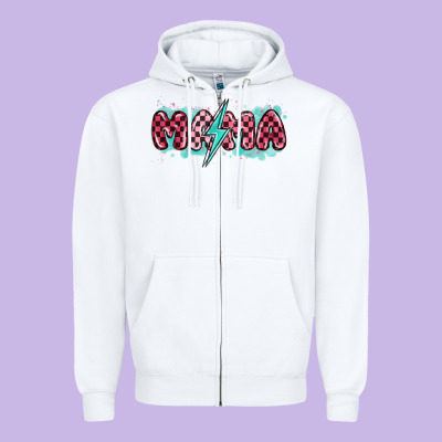 Zipper Hoodie lightning bolt mama