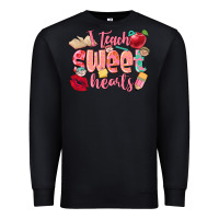 Black i teach sweet hearts valentine's day teacher Premium Sweatshirt - FaDigitalArtStudio