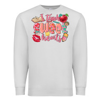 Dove Grey i teach sweet hearts valentine's day teacher Premium Sweatshirt - FaDigitalArtStudio