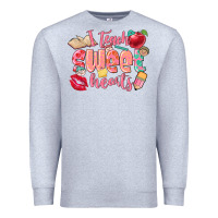 Heather Grey i teach sweet hearts valentine's day teacher Premium Sweatshirt - FaDigitalArtStudio