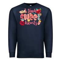 Navy i teach sweet hearts valentine's day teacher Premium Sweatshirt - FaDigitalArtStudio