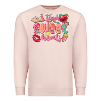 Pale Pink i teach sweet hearts valentine's day teacher Premium Sweatshirt - FaDigitalArtStudio