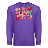Purple i teach sweet hearts valentine's day teacher Premium Sweatshirt - FaDigitalArtStudio