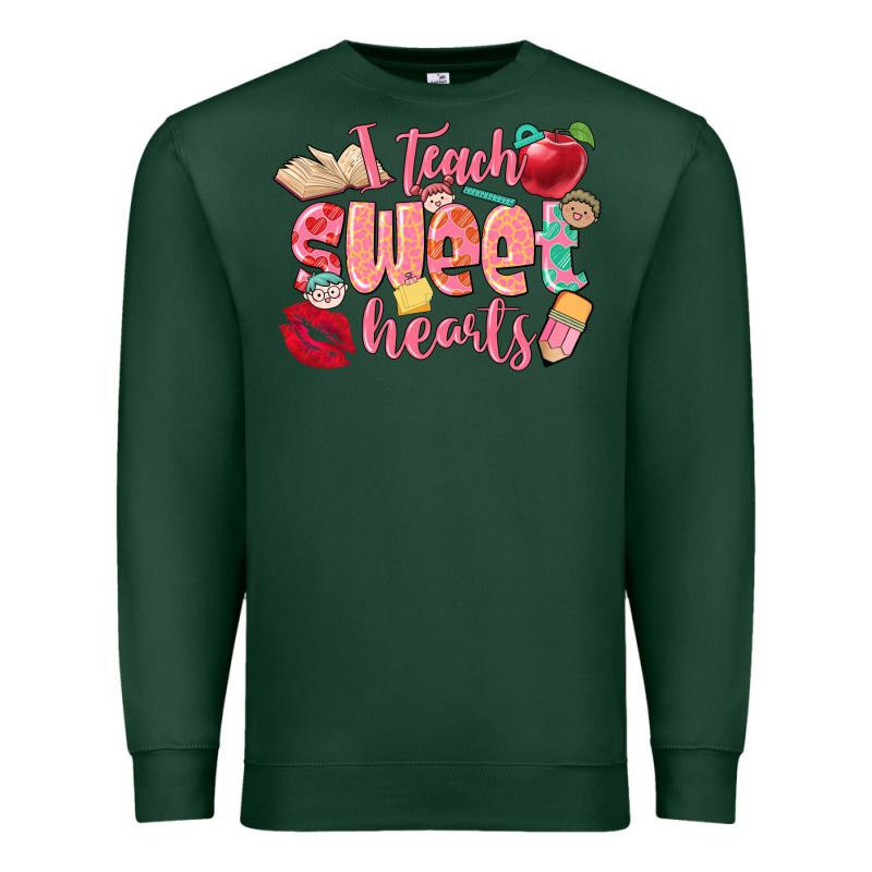 I Teach Sweet Hearts Valentine's Day Teacher Premium Sweatshirt by FaDigitalArtStudio | Teevron