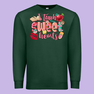 I Teach Sweet Hearts Valentine's Day Teacher Premium Sweatshirt Designed By Fadigitalartstudio