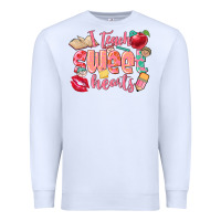 White i teach sweet hearts valentine's day teacher Premium Sweatshirt - FaDigitalArtStudio