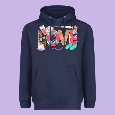 Nurse Love Heavyweight Hoodie Designed By Texasbilliewilder