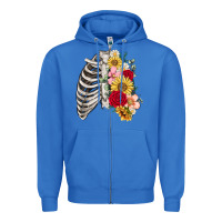 True Royal floral ribcage Zipper Hoodie - MaliasSmallBusiness