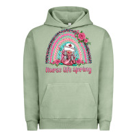 Pigment Oil Green nurse life spring rainbow Urban Hoodie - BarkalooDesign