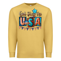 Antique Gold God bless the USA 4th of july Premium Sweatshirt - CowGirlArtShop