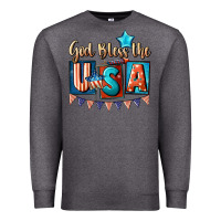 Charcoal Heather God bless the USA 4th of july Premium Sweatshirt - CowGirlArtShop