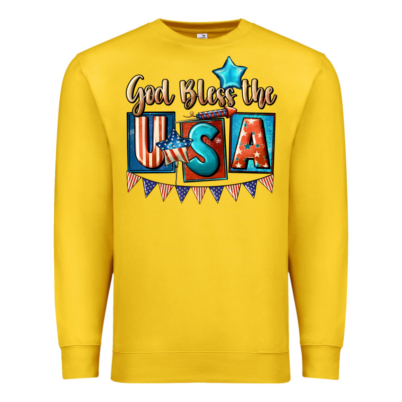 God Bless The Usa 4th Of July Premium Sweatshirt by CowGirlArtShop | Teevron