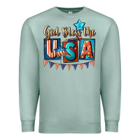 Seafoam God bless the USA 4th of july Premium Sweatshirt - CowGirlArtShop