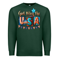 Sports Green God bless the USA 4th of july Premium Sweatshirt - CowGirlArtShop
