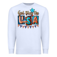 White God bless the USA 4th of july Premium Sweatshirt - CowGirlArtShop