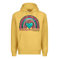 Antique Gold valentine's day rainbow let all that you do be done in love 1 corinthi Premium Hoodie - AdoDesignShop