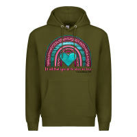 Army Green valentine's day rainbow let all that you do be done in love 1 corinthi Premium Hoodie - AdoDesignShop