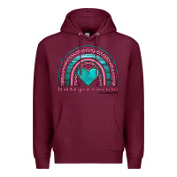Burgundy valentine's day rainbow let all that you do be done in love 1 corinthi Premium Hoodie - AdoDesignShop