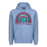 Colony Blue valentine's day rainbow let all that you do be done in love 1 corinthi Premium Hoodie - AdoDesignShop