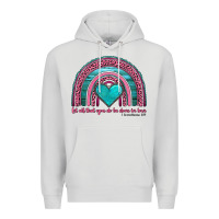 Dove Grey valentine's day rainbow let all that you do be done in love 1 corinthi Premium Hoodie - AdoDesignShop