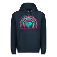 Navy valentine's day rainbow let all that you do be done in love 1 corinthi Premium Hoodie - AdoDesignShop