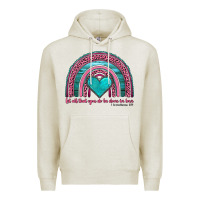 Oatmeal Heather valentine's day rainbow let all that you do be done in love 1 corinthi Premium Hoodie - AdoDesignShop