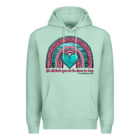 Seafoam valentine's day rainbow let all that you do be done in love 1 corinthi Premium Hoodie - AdoDesignShop