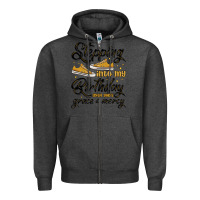 Charcoal Heather stepping into my birthday with god s grace and mer Zipper Hoodie - MaliasSmallBusiness